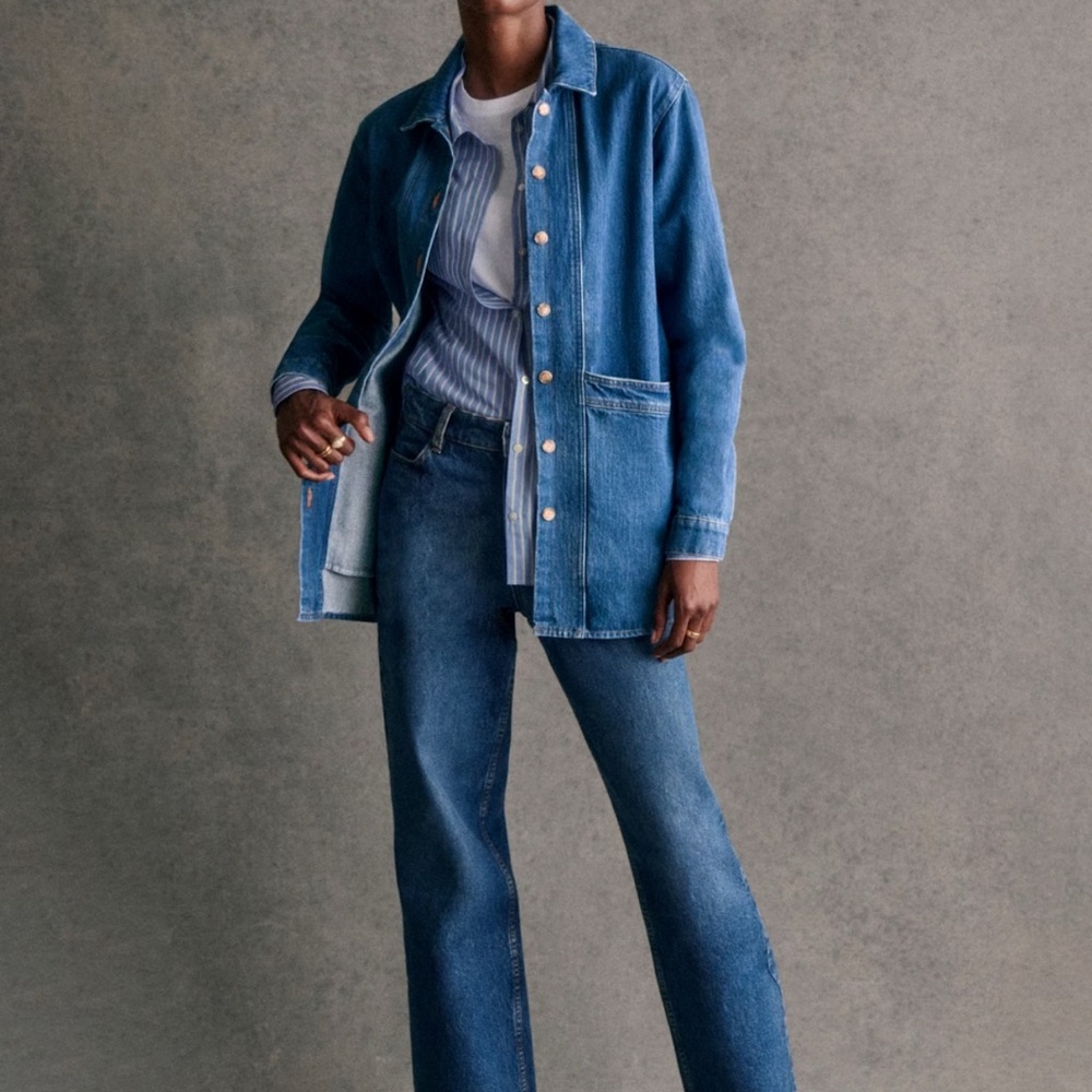 Sezane Blue Denim Jacket